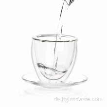 Kleine doppelwandige Kaffeetasse aus Glas